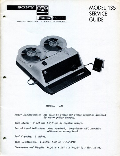 Sony superscope model - superscope, 135
