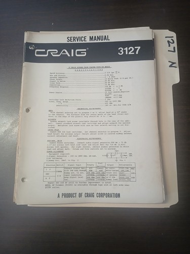 Craig 3127 manuale servizio - craig,