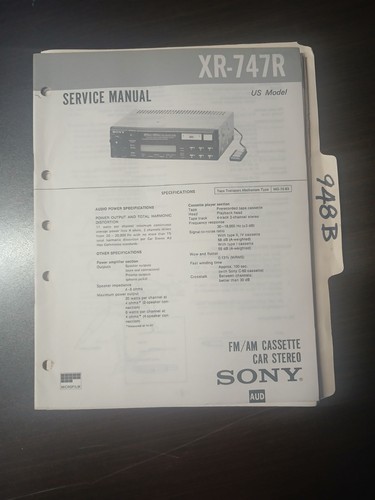Sony 747r manuale di - xr-747r,