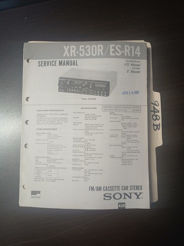 Sony 530 r14 manuale - sony, xr-530
