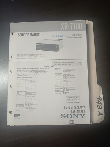 Sony 7100 manuale - xr-7100, di