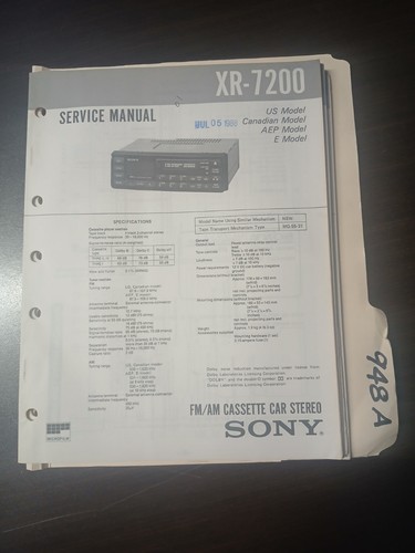 Sony 7200 manuale di - sony,