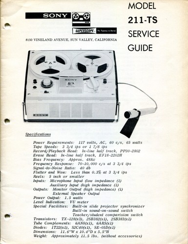Sony superscope model 211 - sony,