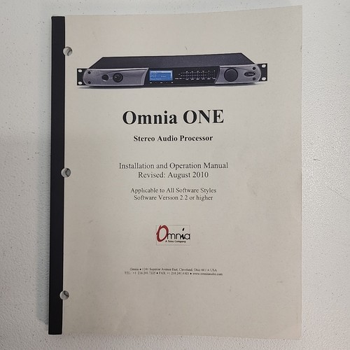 Omnia one processore audio - omnia,