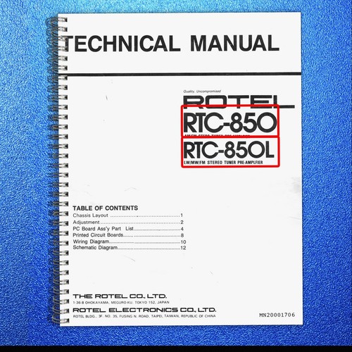 Rotel rtc 850 - rotel, stereo